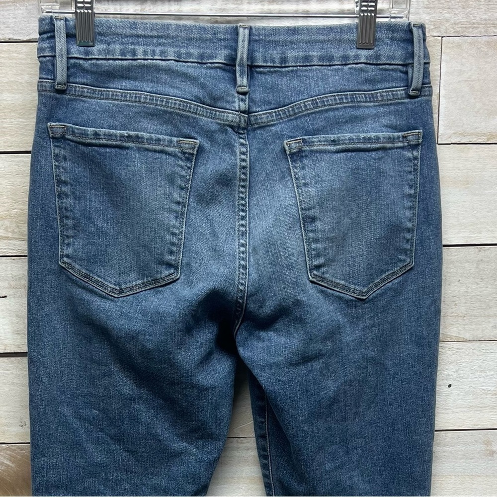 Frame Le Crop Mini Boot Fray Hem Jeans Size 27 Blue Denim Medium Wash‎ - Picture 6 of 13